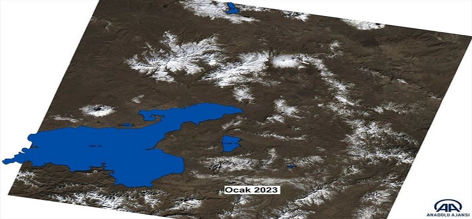 Van Gölü havzasındaki kuraklığın boyutu uydu görüntülerinde