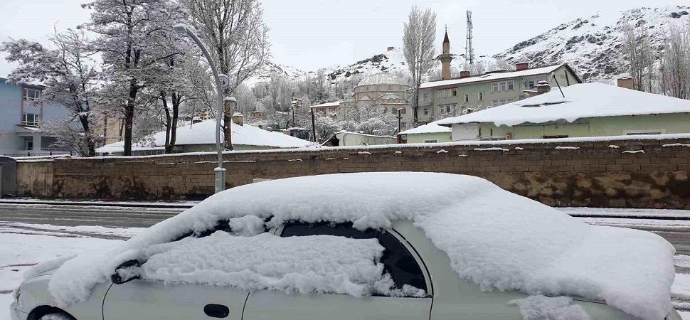 Başkale\'de Nisan karı vatandaşı şaşırttı