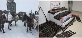Başkale’de atların sırtında 215 av tüfeği ele geçirildi