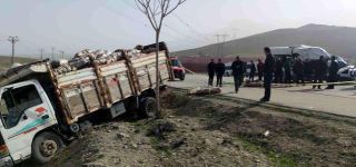 Van'da yolcu minibüsü, kamyona çarptı: 13 yaralı
