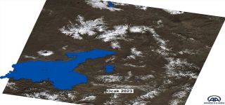 Van Gölü havzasındaki kuraklığın boyutu uydu görüntülerinde