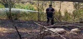 Başkale 'da bahçede çıkan yangın korkuttu